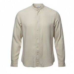 ZARA Men’s Beige Button Front Shirt XXL Relaxed Fit 100% Cotton Made in Turkey